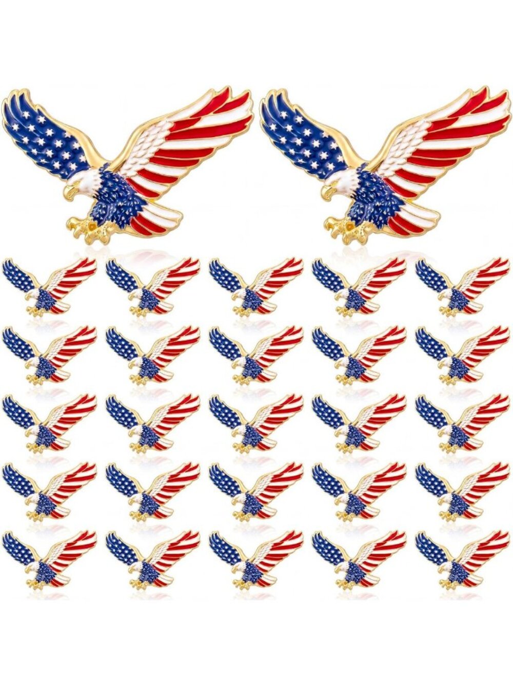 25/50 Pcs American Flag Lapel Pins - Patriotic Veterans Accessories, Perfect
